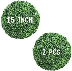 Decwin 2 Pcs 19 Inch Artificial Boxwood Ball 4 Layers Large Topiary Balls UV-Proof Round Greenery Balls For Indoor Outdoor Garden Backyard Patio Indoor Outdoor Front Door Decor, Assembly Needed -Artificial Trees Store 610PIYO3CTL. AC