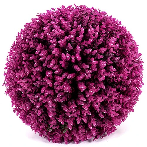 Drokit Artificial Plant Topiary Ball,Artificial Topiary Trees Ball,Faux Boxwood Decorative Balls For Indoor/Outdoor Faux Plants Ball Deco Purple 3 Drokit Artificial Plant Topiary Ball,Artificial Topiary Trees Ball,Faux Boxwood Decorative Balls For Indoor/Outdoor Faux Plants Ball Deco Purple