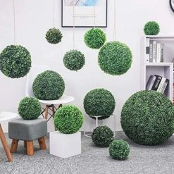 LHJJ Green Boxwood Ball, Multi-Size Selection, Garden Decoration Topiary Balls Artificial Grass Wooden Ball 18 LHJJ Green Boxwood Ball, Multi-Size Selection, Garden Decoration Topiary Balls Artificial Grass Wooden Ball -Artificial Trees Store 618Sqpf6HhL