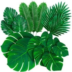 Decopom Palm Leaves Artificial Tropical Monstera-84Pcs 6 Kinds Large Small Green Fake Palm Leaf With Stems For Safari Jungle Hawaiian Luau Party Table Decoration Wedding Birthday Theme Party 14 Decopom Palm Leaves Artificial Tropical Monstera-84Pcs 6 Kinds Large Small Green Fake Palm Leaf With Stems For Safari Jungle Hawaiian Luau Party Table Decoration Wedding Birthday Theme Party -Artificial Trees Store 61AAHVfK26L. AC