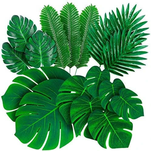 Decopom Palm Leaves Artificial Tropical Monstera-84Pcs 6 Kinds Large Small Green Fake Palm Leaf With Stems For Safari Jungle Hawaiian Luau Party Table Decoration Wedding Birthday Theme Party 8 Decopom Palm Leaves Artificial Tropical Monstera-84Pcs 6 Kinds Large Small Green Fake Palm Leaf With Stems For Safari Jungle Hawaiian Luau Party Table Decoration Wedding Birthday Theme Party - Image 6