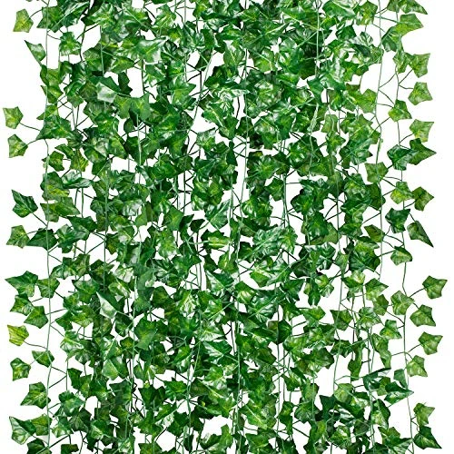 GPARK 84ft 12 Pack / 82 Inch, Artificial Ivy Garland Fake Leaf Plants Vine, Hanging Leaves Garlands For Wedding Party Garden Kitchen Outdoor Greenery Wall Decor Green 3 GPARK 84ft 12 Pack / 82 Inch, Artificial Ivy Garland Fake Leaf Plants Vine, Hanging Leaves Garlands For Wedding Party Garden Kitchen Outdoor Greenery Wall Decor Green