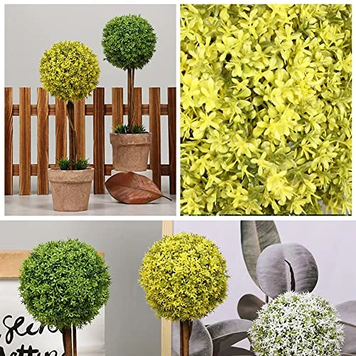 OAutoSjy Artificial Ball Shaped Tree Artificial Plants Potted Fake Topiary Single Ball Tree In Pot Simulation Plastic Faux Flower Ornament Tabletop Decorative Home Indoor Outdoor Decor, White Type 1 8 OAutoSjy Artificial Ball Shaped Tree Artificial Plants Potted Fake Topiary Single Ball Tree In Pot Simulation Plastic Faux Flower Ornament Tabletop Decorative Home Indoor Outdoor Decor, White Type 1 - Image 6