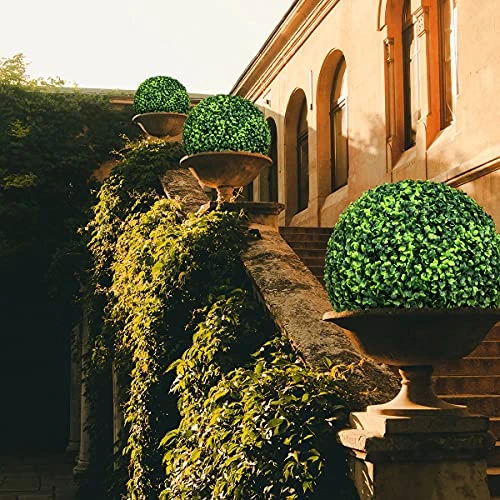 Easnwllim 2 PCS 14.96 Inch Artificial Boxwood Balls Decorative Faux Boxwood Balls Round Artificial Plant Topiary Ball For Backyard, Balcony, Garden, Wedding Party, Home Office 8 Easnwllim 2 PCS 14.96 Inch Artificial Boxwood Balls Decorative Faux Boxwood Balls Round Artificial Plant Topiary Ball For Backyard, Balcony, Garden, Wedding Party, Home Office - Image 6