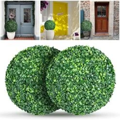 TolleSonne 2 Packs 21.6-inch Artificial Topiary Balls For Outdoor Decor, Faux Boxwood Balls, Garden Spheres Decorative, Artificial Plant For The Front Door, Backyard, Porch, Patio And Wedding -Artificial Trees Store 61HHkl6oRBL. AC