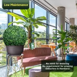 ROTEBIENE 2 Packs 21.6-inch Artificial Plant Topiary Balls For Outdoor Decor, Garden Spheres Decorative, Faux Boxwood Balls Plants For The Front Door, Porch, Backyard, Patio And Wedding NEUERMOND -Artificial Trees Store 61IN5uLcmrL