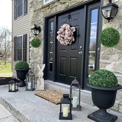 MYOYAY 4Pcs Artificial Topiary Ball 19 Inch And 9 Inch Outdoors 4 Layers Plant Topiary Ball Faux Boxwood Balls For Indoor Backyard Garden Wedding Décor -Artificial Trees Store 61LeCr3ixnL