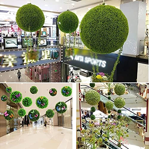 XYXHEII Round Artificial Grass Balls, Artificial Plant Topiary Balls, Faux Boxwood Decorative Balls, For Backyard, Balcony, Garden, Wedding And Home Decorative (Purple 35cm) 4 XYXHEII Round Artificial Grass Balls, Artificial Plant Topiary Balls, Faux Boxwood Decorative Balls, For Backyard, Balcony, Garden, Wedding And Home Decorative (Purple 35cm) - Image 2