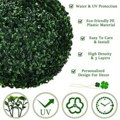 Yunlly 4 Pcs 14.2 Inch 3 Layers Outdoor Artificial Plant Topiary Ball UV Resistant Faux Boxwood Plants Outdoor Decorative Balls For Backyard, Balcony, Garden, Wedding And Home Decor 10 Yunlly 4 Pcs 14.2 Inch 3 Layers Outdoor Artificial Plant Topiary Ball UV Resistant Faux Boxwood Plants Outdoor Decorative Balls For Backyard, Balcony, Garden, Wedding And Home Decor -Artificial Trees Store 61QipNUALhL