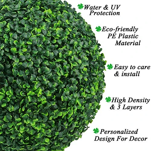 Sunnyglade 2 PCS 15.7 Inch 4 Layers Artificial Plant Topiary Ball Faux Boxwood Decorative Balls For Backyard, Balcony,Garden, Wedding And Home Décor (15.7 Inch) 5 Sunnyglade 2 PCS 15.7 Inch 4 Layers Artificial Plant Topiary Ball Faux Boxwood Decorative Balls For Backyard, Balcony,Garden, Wedding And Home Décor (15.7 Inch) - Image 3