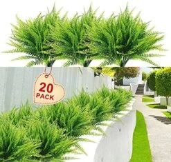 8 Pcs Artificial Boston Fern Plants Bushes Faux Plants Shrubs Greenery UV Resistant For House Office Garden Indoor Outdoor Décor -Artificial Trees Store 61WF28jrcNS. AC