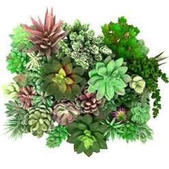 Thatswut - 35 Pack Bulk Large Assorted Realistic Artificial Faux Succulents Aloe Plants Realistic Fake Succulent Plants, Largest Set Of Succulents