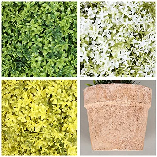 OAutoSjy Artificial Ball Shaped Tree Artificial Plants Potted Fake Topiary Single Ball Tree In Pot Simulation Plastic Faux Flower Ornament Tabletop Decorative Home Indoor Outdoor Decor, White Type 1 4 OAutoSjy Artificial Ball Shaped Tree Artificial Plants Potted Fake Topiary Single Ball Tree In Pot Simulation Plastic Faux Flower Ornament Tabletop Decorative Home Indoor Outdoor Decor, White Type 1 - Image 2