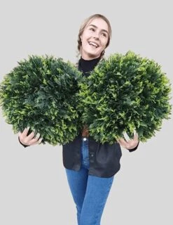 365 Curb Appeal Set Of 2 Large Topiary Balls (Better Than A Boxwood) -Artificial Trees Store 61axqDQywgL. AC