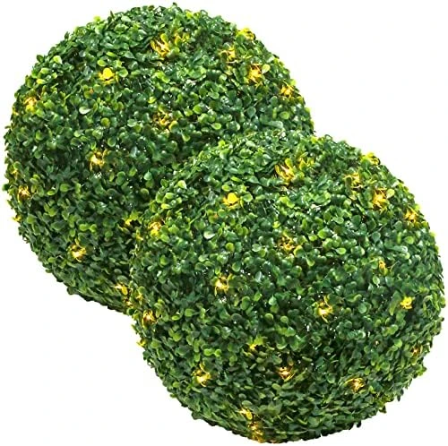AILANDA 2 PCS 16 Inch Artificial Plant Topiary Ball For Outdoor UV Resistant Garden Spheres Decorative With 8 Layers Leaves Faux Boxwood Balls For Backyard, Balcony, Porch, Wedding And Home Décor 8 AILANDA 2 PCS 16 Inch Artificial Plant Topiary Ball For Outdoor UV Resistant Garden Spheres Decorative With 8 Layers Leaves Faux Boxwood Balls For Backyard, Balcony, Porch, Wedding And Home Décor - Image 6