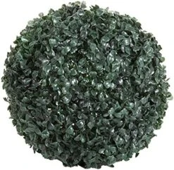 Pure Garden 50-128 Solar Powered LED Artificial Topiary Ball-Decorative Pre-lit Faux Boxwood With Rechargeable Battery-Outdoor Lawn And Garden Decor -Artificial Trees Store 61b4bnIvUZL. AC