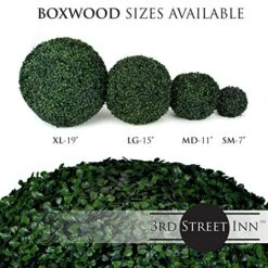 3rd Street Inn Boxwood Topiary Ball - 15" Artificial Topiary Plant - Wedding Decor - Indoor/Outdoor Artificial Plant Ball - Topiary Tree Substitute (2, Boxwood) -Artificial Trees Store 61baXzLLeRL