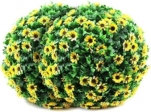 Sunnyglade 2 PCS 15.7 Inch 3 Layers Artificial Plant Topiary Ball Faux Boxwood Decorative Balls For Backyard, Balcony,Garden, Wedding And Home Décor 12 Sunnyglade 2 PCS 15.7 Inch 3 Layers Artificial Plant Topiary Ball Faux Boxwood Decorative Balls For Backyard, Balcony,Garden, Wedding And Home Décor - Image 10