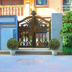 QAOUIEP Set Of 2 -Pre-Potted Artificial Potted Shrubs UV Resistant,24" Artificial Boxwood Topiary Ball Tree,for Indoor And Outdoor Home Garden -Artificial Trees Store 61fDkavgYML