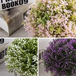 Opps Mini Artificial Plants Plastic Fake Green Colorful Flower Topiary Shrubs With Gray Pot For Home Décor – Set Of 3 -Artificial Trees Store 61gQuzmF9kL