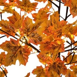 LIGHTSHARE 6FT 120LED Artificial Lighted Maple Tree Warm White Fall Decorations Indoor Ourdoor, Orange -Artificial Trees Store 61hHAPA2vLL