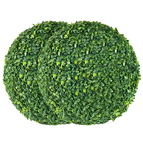 AILANDA 2 PCS 16 Inch Artificial Plant Topiary Ball For Outdoor UV Resistant Garden Spheres Decorative With 8 Layers Leaves Faux Boxwood Balls For Backyard, Balcony, Porch, Wedding And Home Décor 3 AILANDA 2 PCS 16 Inch Artificial Plant Topiary Ball For Outdoor UV Resistant Garden Spheres Decorative With 8 Layers Leaves Faux Boxwood Balls For Backyard, Balcony, Porch, Wedding And Home Décor