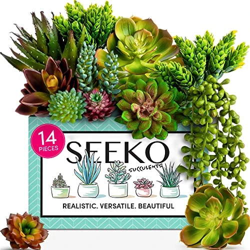Seeko Artificial Succulents (14 Pack) - Premium Succulent Plants Artificial - Realistic Faux Succulents - Unpotted Textured Fake Succulents Decor For DIY - Fake Plants 3 Seeko Artificial Succulents (14 Pack) - Premium Succulent Plants Artificial - Realistic Faux Succulents - Unpotted Textured Fake Succulents Decor For DIY - Fake Plants