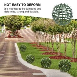 DOITOOL 4Pcs Artificial Plant Topiary Ball Support Cage Plastic Plant Trelli Faux Green Ball Frame Rack Flower Shelf Holder For Garden Green 10cm 15cm 20cm 25cm -Artificial Trees Store 61j1OjvQx0L