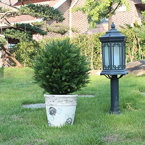 ECOLVANT Two 20''T Artificial Cedar Topiary Ball Tree UV Resistant Potted Plants Artificial Shrubs Bushes Potted Tree For Indoor Outdoor Home Garden 5 ECOLVANT Two 20''T Artificial Cedar Topiary Ball Tree UV Resistant Potted Plants Artificial Shrubs Bushes Potted Tree For Indoor Outdoor Home Garden - Image 3