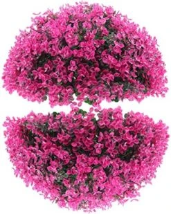 EXCEART Faux Foliage Artificial Topiary Balls Ceiling Topiary Ball Eucalyptus Leaf Grass Ball Faux Decorative Balls For Backyard Balcony Garden Wedding And Home Purple Decorative Boxwood -Artificial Trees Store 61k74mdMHrL. AC