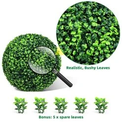 Easnwllim 2 PCS 14.96 Inch Artificial Boxwood Balls Decorative Faux Boxwood Balls Round Artificial Plant Topiary Ball For Backyard, Balcony, Garden, Wedding Party, Home Office 12 Easnwllim 2 PCS 14.96 Inch Artificial Boxwood Balls Decorative Faux Boxwood Balls Round Artificial Plant Topiary Ball For Backyard, Balcony, Garden, Wedding Party, Home Office -Artificial Trees Store 61kAl6AxKdL