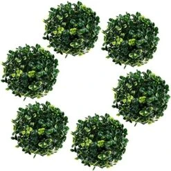 Azure Zone, Pack Of 6 4" Artificial Boxwood Topiary Ball Green Plant Balls Decorative Greenery Filler Ball For Garden Home 20 Azure Zone, Pack Of 6 4" Artificial Boxwood Topiary Ball Green Plant Balls Decorative Greenery Filler Ball For Garden Home -Artificial Trees Store 61kKYpIJ1VL. AC