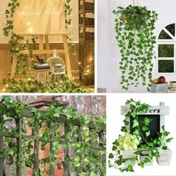 CQURE 24 Pack 168Ft Artificial Ivy Fake Vines,Ivy Garland Greenery Garland Fake Hanging Plants Vines Aesthetic Green Leaves For Bedroom Wedding Party Garden Wall Room Decor -Artificial Trees Store 61mH1JZa7ML