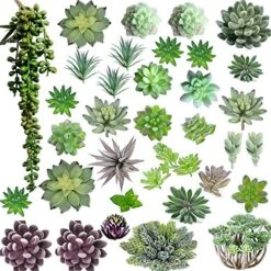 Thatswut - 35 Pack Bulk Large Assorted Realistic Artificial Faux Succulents Aloe Plants Realistic Fake Succulent Plants, Largest Set Of Succulents -Artificial Trees Store 61nZGeglxCL