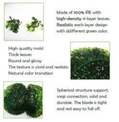 MYOYAY 4Pcs Artificial Topiary Ball 19 Inch And 9 Inch Outdoors 4 Layers Plant Topiary Ball Faux Boxwood Balls For Indoor Backyard Garden Wedding Décor -Artificial Trees Store 61sYLiK1RAL