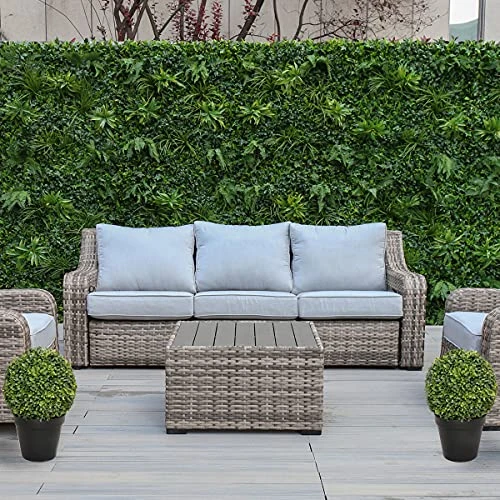 2 X Artificial Premium Quality Topiary Boxwood Ball Plants In Black Pots For Indoor Outdoor Decor, UV Stable (20in/50cm) 5 2 X Artificial Premium Quality Topiary Boxwood Ball Plants In Black Pots For Indoor Outdoor Decor, UV Stable (20in/50cm) - Image 3