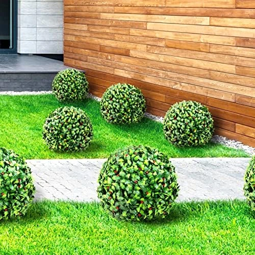 Easnwllim 2 PCS 14.96 Inch Artificial Boxwood Balls Decorative Faux Boxwood Balls Round Artificial Plant Topiary Ball For Backyard, Balcony, Garden, Wedding Party, Home Office 9 Easnwllim 2 PCS 14.96 Inch Artificial Boxwood Balls Decorative Faux Boxwood Balls Round Artificial Plant Topiary Ball For Backyard, Balcony, Garden, Wedding Party, Home Office - Image 7