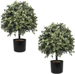 UNADRA 23” T 13” D Set Of 2 Artificial Topiary Ball Tree, Bush Potted Plant UV Resistance, Artificial Potted Shrubs For Indoor Outdoor Home Garden Decor -Artificial Trees Store 61yuuskvnL. AC