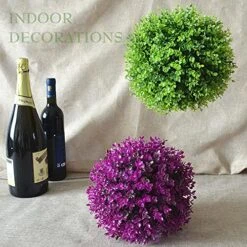 Drokit Artificial Plant Topiary Ball,Artificial Topiary Trees Ball,Faux Boxwood Decorative Balls For Indoor/Outdoor Faux Plants Ball Deco Purple 11 Drokit Artificial Plant Topiary Ball,Artificial Topiary Trees Ball,Faux Boxwood Decorative Balls For Indoor/Outdoor Faux Plants Ball Deco Purple -Artificial Trees Store 61zHdkqcpxL